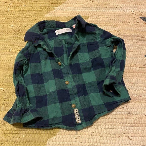 Green Flannel Shirt for Toddler - Picture 2 of 3